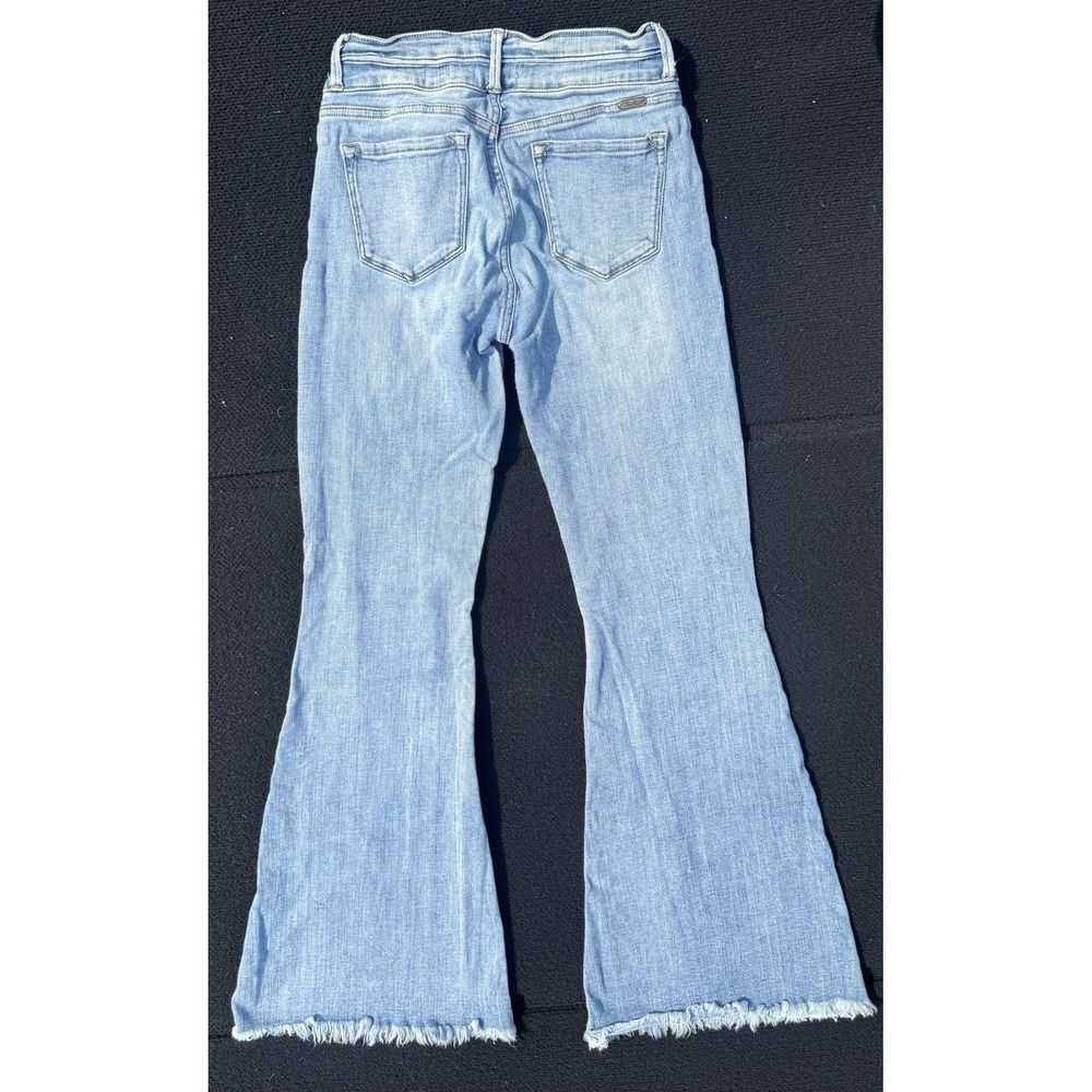 KanCan Jeans Womens 29 Blue Light Wash High Rise Flare Raw Hem VBK1906L Stretch - Picture 3 of 9
